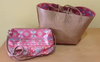 Bolso Desigual Beige y Rojo