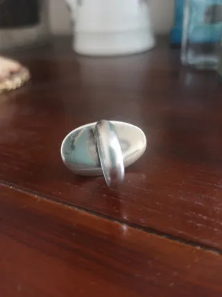 Anillo Nacar Vintage Azul