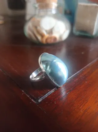 Anillo Nacar Vintage Azul