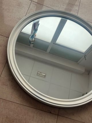 Espejo redondo blanco