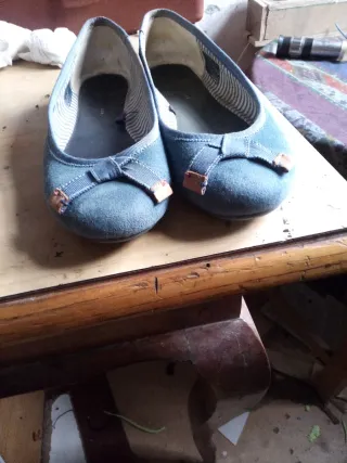 Manoletinas azules talla 38