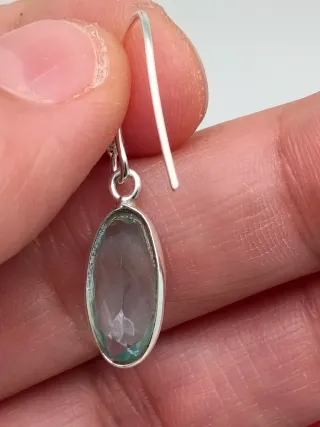 Pendientes Plata 925 Topacio Ovalado