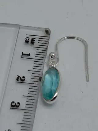 Pendientes Plata 925 Topacio Ovalado