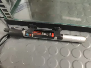 Pecera de cristal con calentador