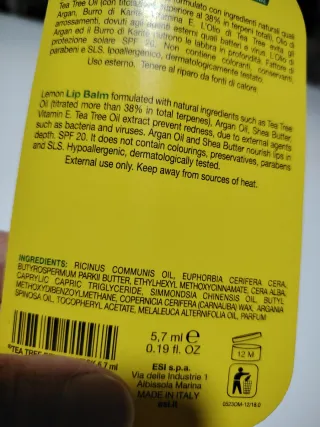 Balsamo Labbra ESI Tea Tree Remedy SPF 20