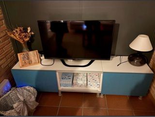 Mueble TV Ikea Azul y Blanco