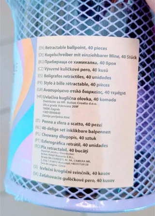 Set 40 Penne a Sfera Colorate + Portapenne