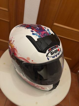 Casco Moto Infantil SHIRO Blanco y Rosa