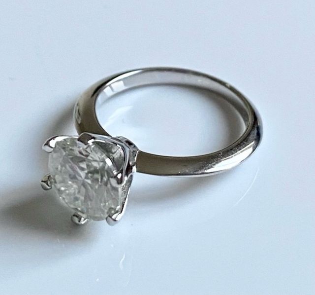Anello Solitario Moissanite Argento Misura 18