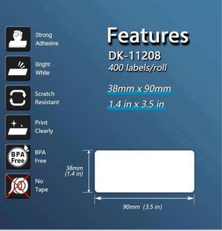 20 Rollos Etiquetas BETCKEY DK-11208 Precortadas