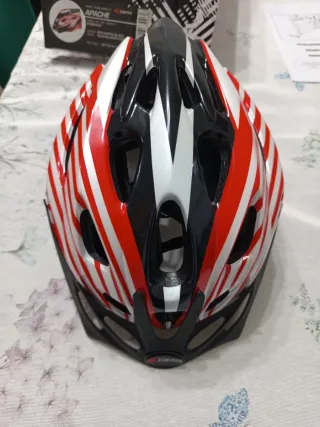 Casco Ciclismo GES Rayas Rojas y Blancas