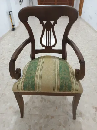 Sillón de dormitorio madera y tela