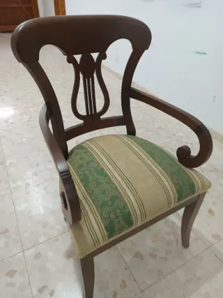 Sillón de dormitorio madera y tela