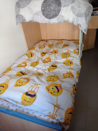 Cama tren con armario y cajones