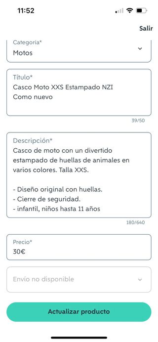 Casco Moto XXS Estampado NZI Como nuevo