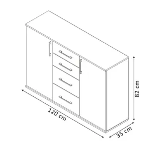 OFERTA!! MUEBLE AUXILIAR JOANA 2P 4C A 101€