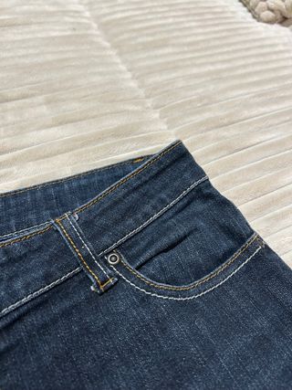 Vaqueros Kiabi Rectos Azul Oscuro Mujer