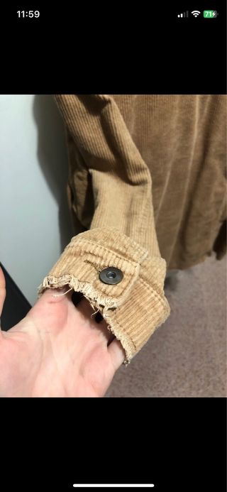 Chaqueta ZARA Corduroy Beige/Marrón