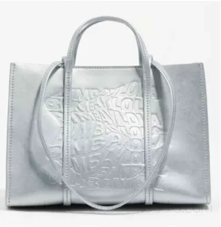 NUEVO bolso BIMBA Y LOLA plateado PIEL tendencia