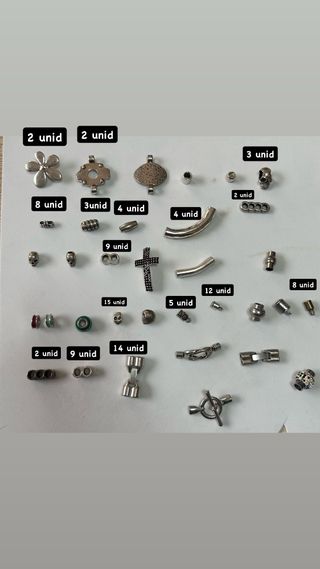 Lote piezas zamak para bisutería 120 piezas