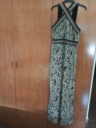 Mono estampado beige y negro