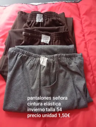 Pantalones señora talla 54 cintura elástica.