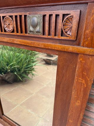 Espejo antiguo de madera y biselado