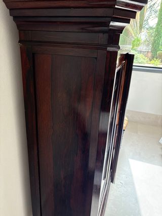 Mueble Librería Madera y Cristal