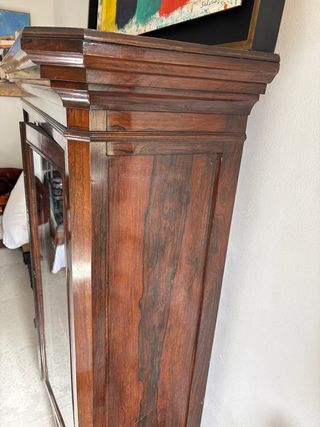 Mueble Librería Madera y Cristal