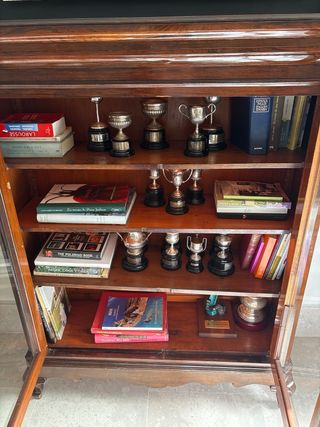 Mueble Librería Madera y Cristal