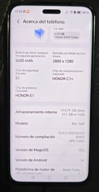Super Móvil Honor Magic 6 Pro