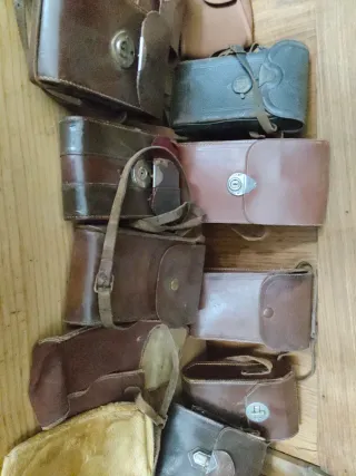 Set di custodie in pelle per vecchie fotocamere