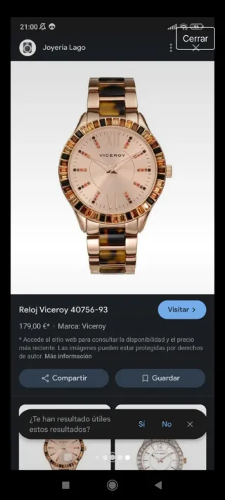Reloj Viceroy Dorado con Detalles Multicolor