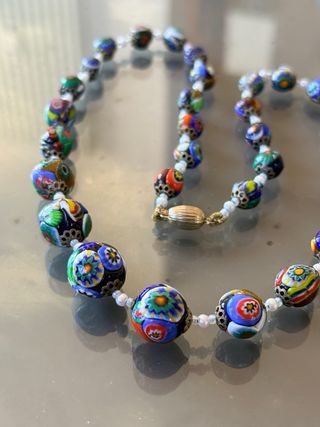 Collana Murano Vetro Millefiori Anni '80