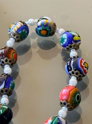 Collana Murano Vetro Millefiori Anni '80