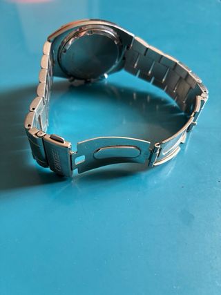 Reloj Seiko Cronógrafo Alarma Plata Azul
