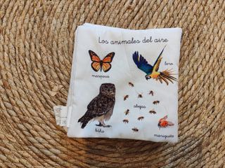 Libro tela sensorial Montessori animales bebé