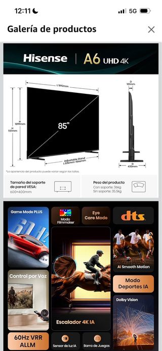 Televisor 85 pulgadas