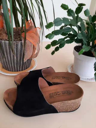 Sandalias de piel negras talla 38