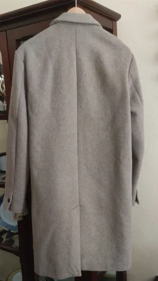 Abrigo paño Zara Hombre Gris