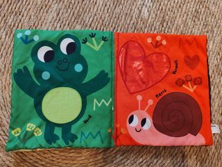 Libro sensorial tela bebé de colores