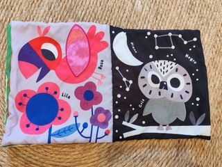 Libro sensorial tela bebé de colores