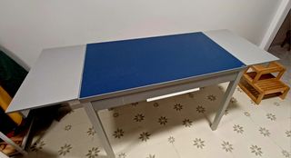 Mesa de cocina extensible cristal y metal