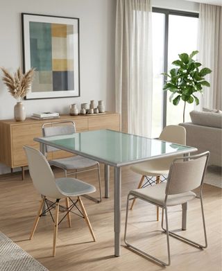 Mesa Comedor IKEA Cristal y Metal