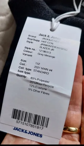 Casaco Jack & Jones 20% Lã Tam 12