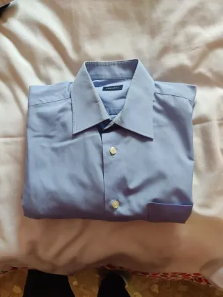 Camisa Cortefiel Hombre Azul Manga Larga Talla L