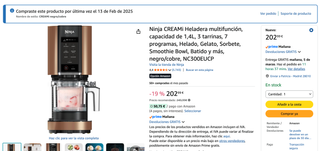 Ninja CREAMi Heladera Multifunción Negro/Cobre
