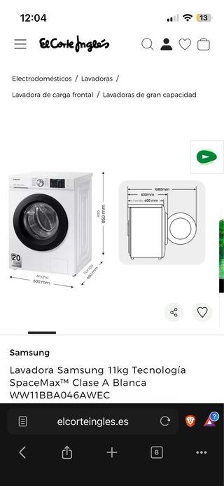Lavadora Samsung 11kg Garantía oficial