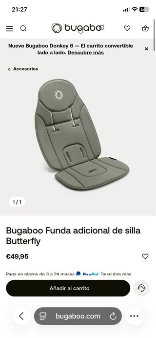 Bugaboo Funda Silla Butterfly 1 Original