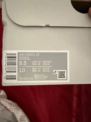 Nike Air Force 1 Blancas Nuevas 42